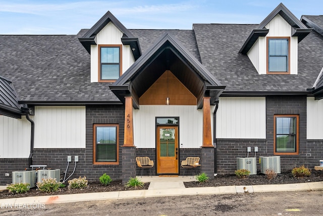 view of front of house with central AC unit