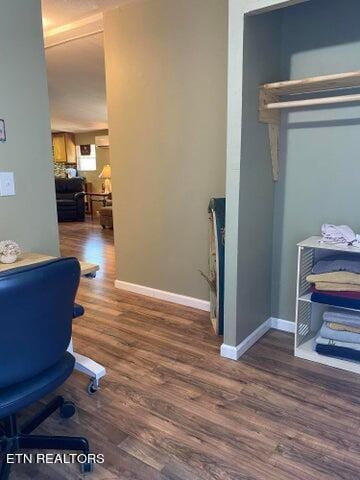 interior space featuring dark hardwood / wood-style floors