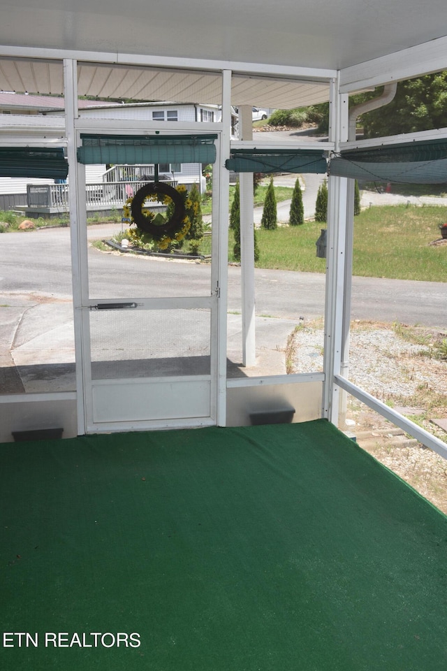 view of unfurnished sunroom