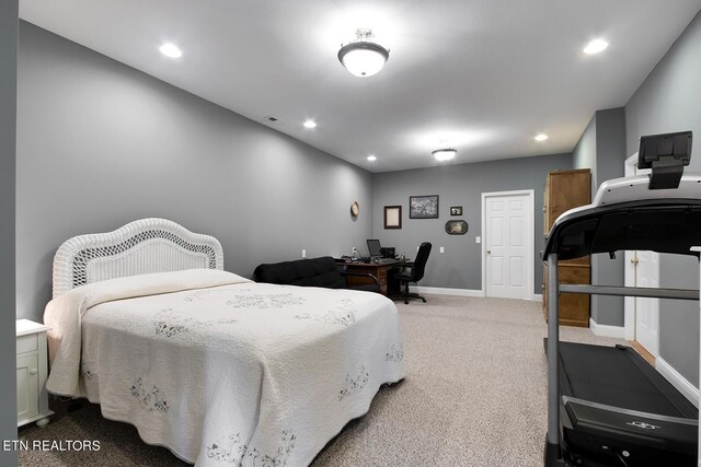 bedroom featuring carpet