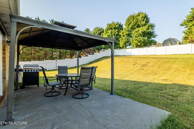 view of patio / terrace featuring a grill