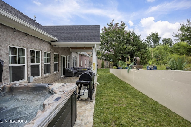 view of patio / terrace with an outdoor living space