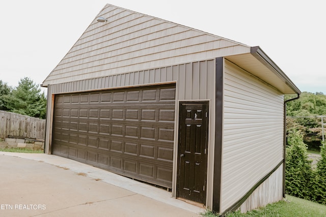 view of garage