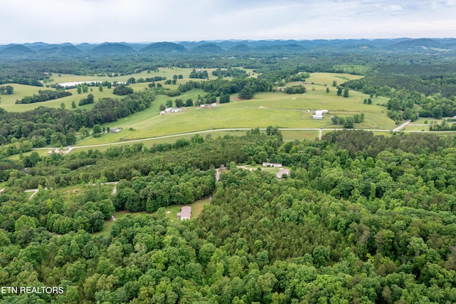 aerial view featuring a mountain view