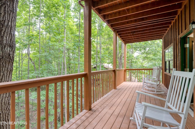 view of wooden deck