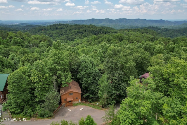 bird's eye view featuring a mountain view