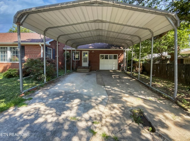 view of vehicle parking featuring a carport