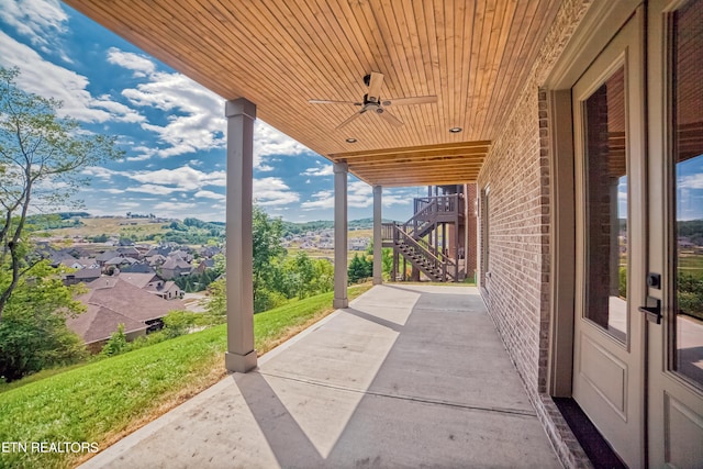 view of patio / terrace with ceiling fan