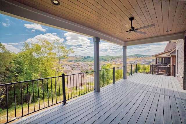 deck with ceiling fan