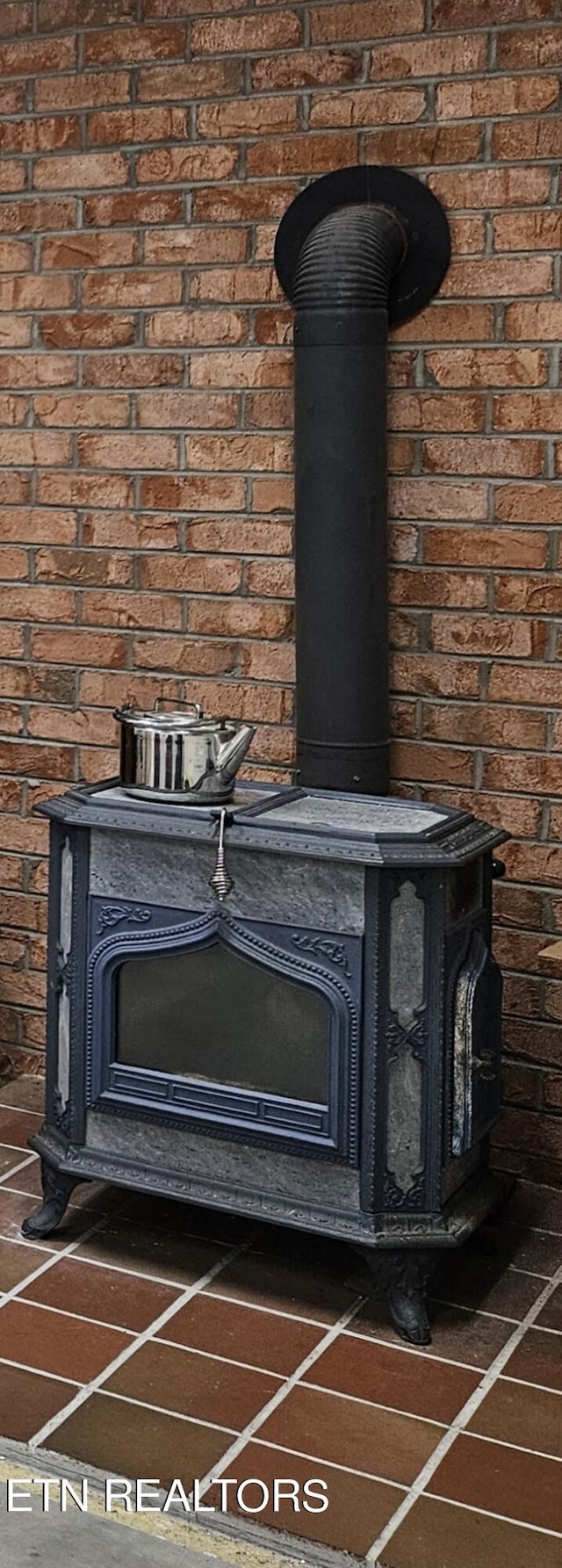 details featuring a wood stove