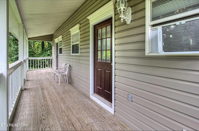 deck featuring a porch