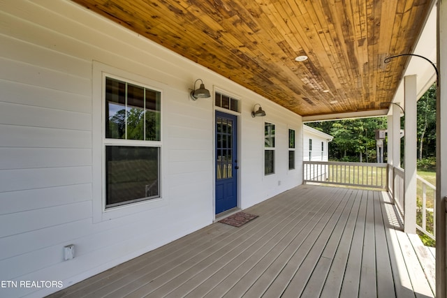 deck with covered porch