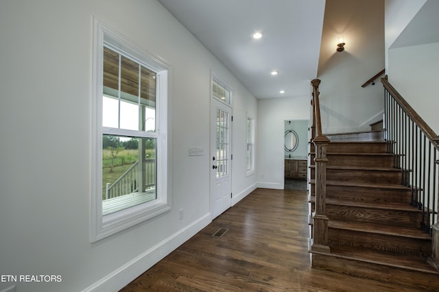 entryway featuring dark hardwood / wood-style flooring