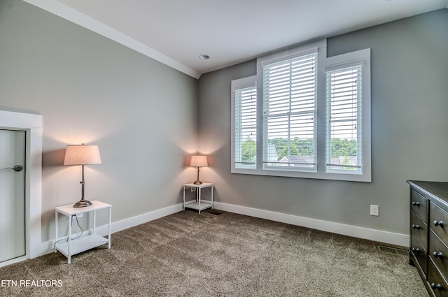 sitting room with carpet floors