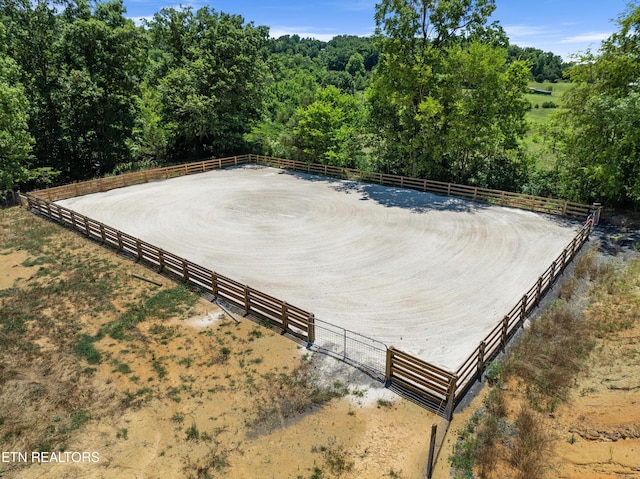 exterior space with a rural view