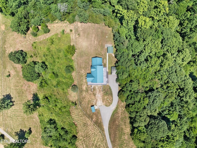 bird's eye view featuring a rural view