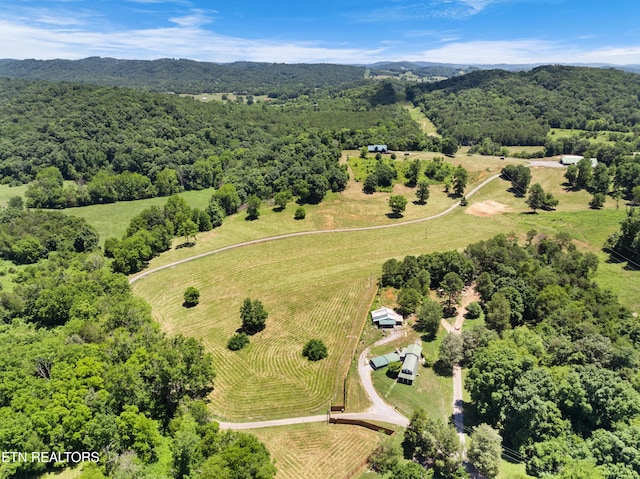 aerial view featuring a rural view