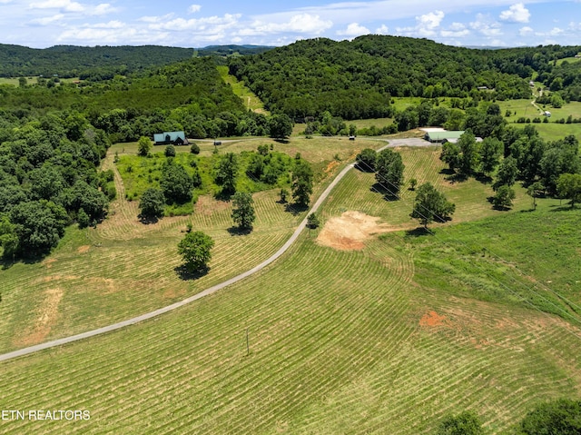 drone / aerial view with a rural view