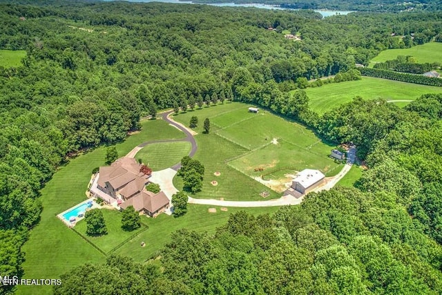 drone / aerial view featuring a rural view