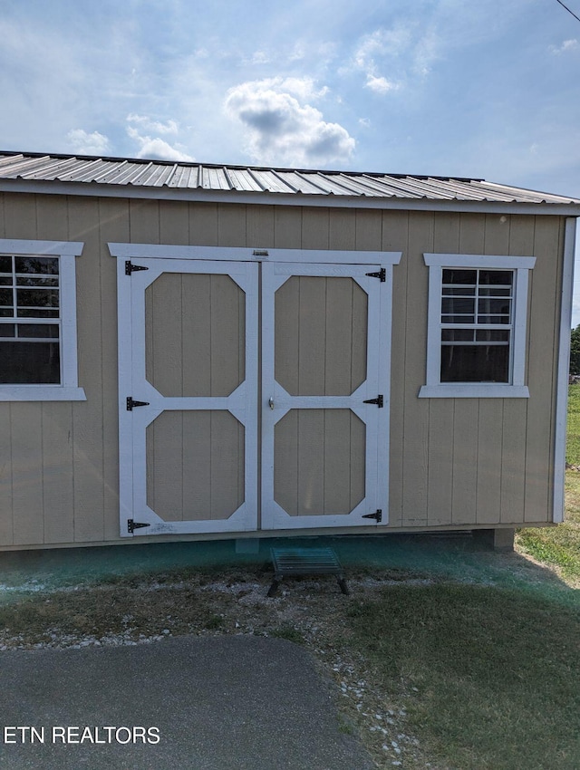 view of shed