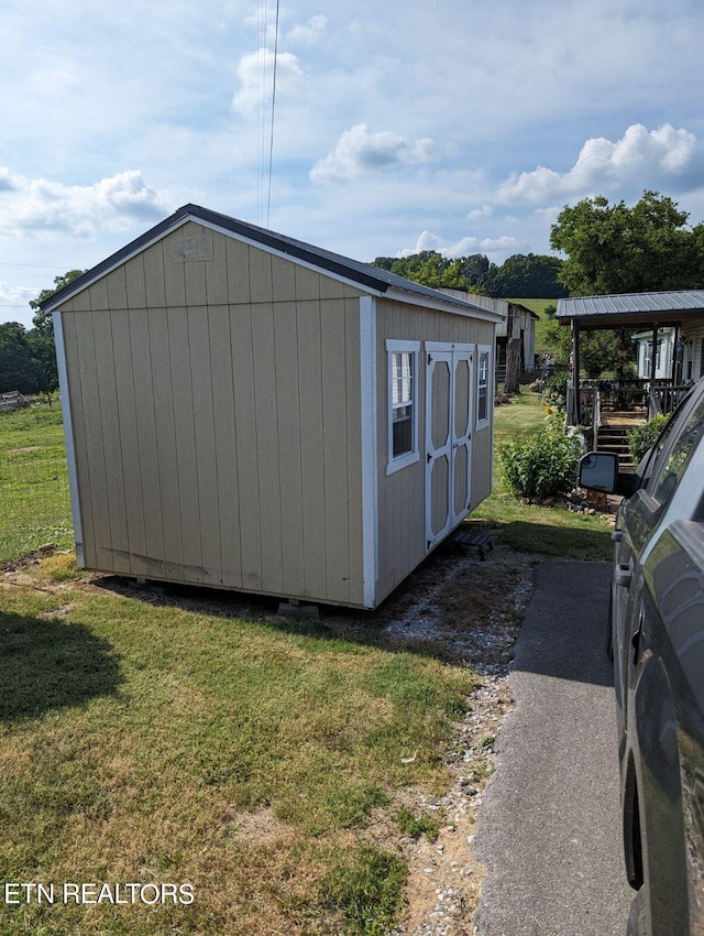 view of shed