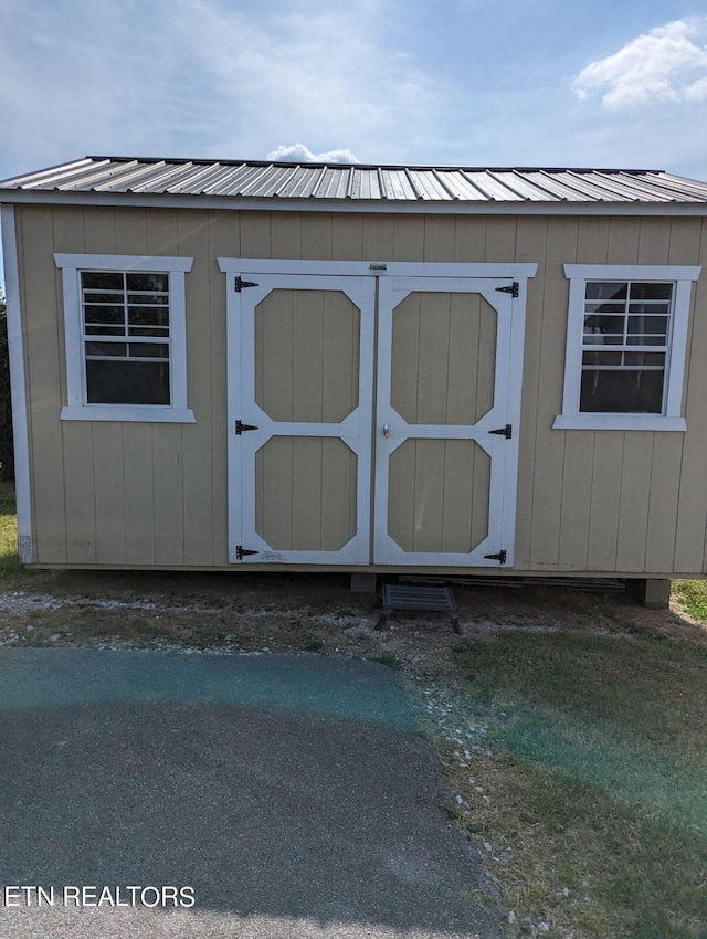 view of shed