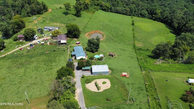 drone / aerial view featuring a rural view