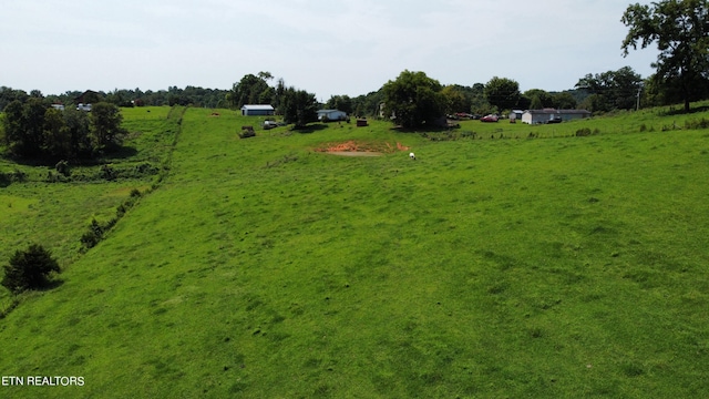 view of yard with a rural view