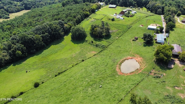 drone / aerial view featuring a rural view