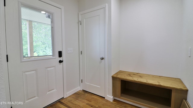 doorway featuring light hardwood / wood-style flooring