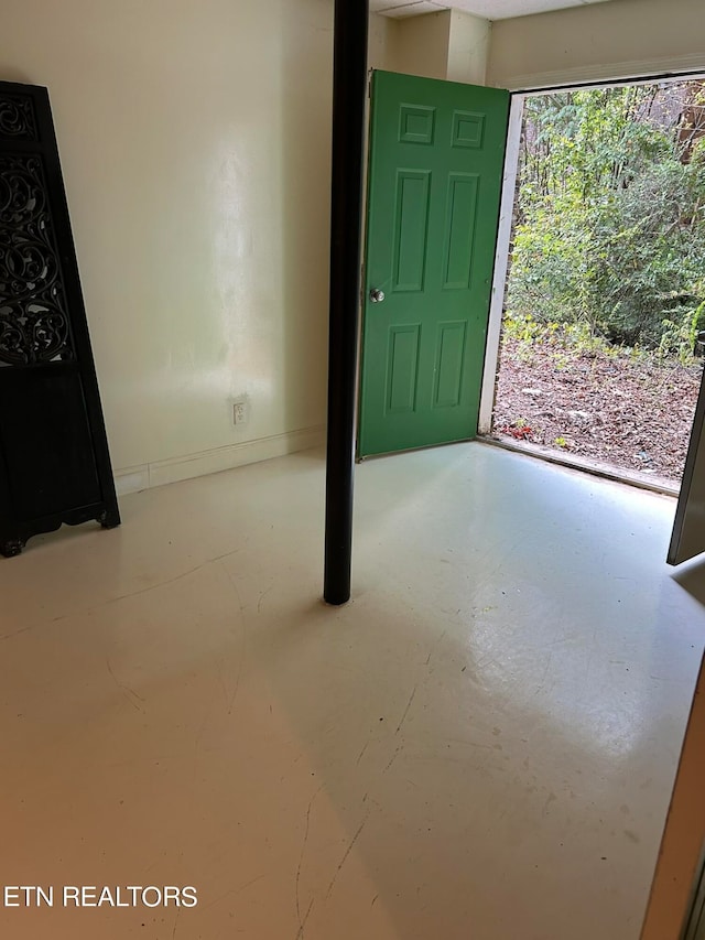 entrance foyer with concrete floors