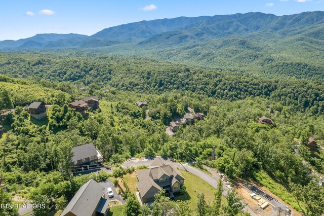 aerial view featuring a mountain view