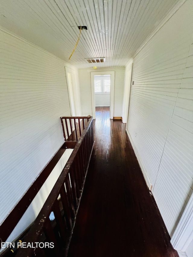 hallway featuring dark wood-type flooring