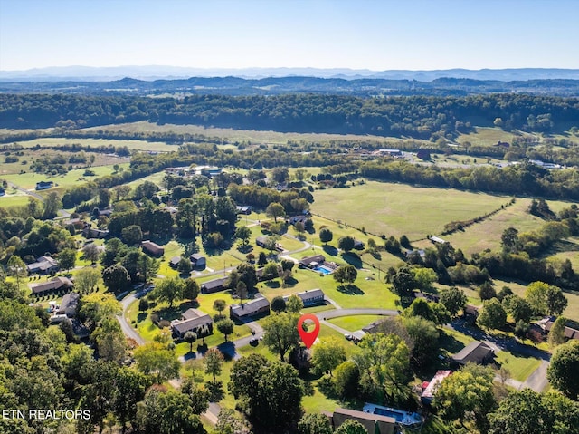 bird's eye view featuring a mountain view