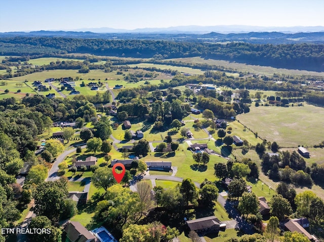 aerial view featuring a mountain view