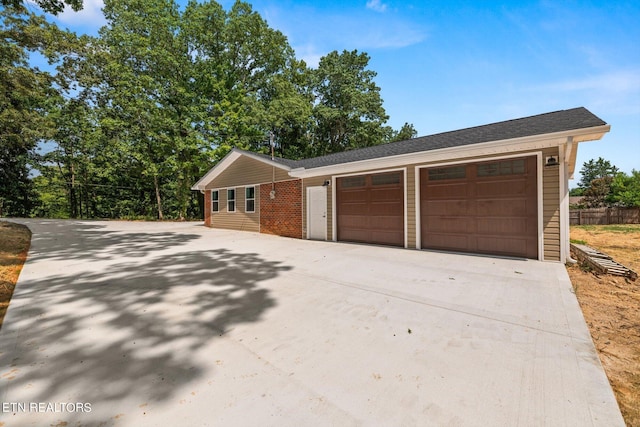 view of garage