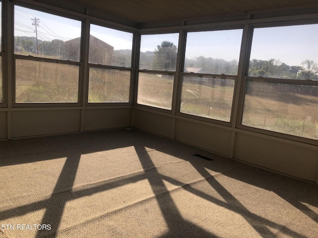 view of unfurnished sunroom