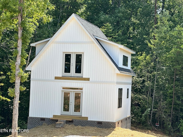 exterior space featuring french doors