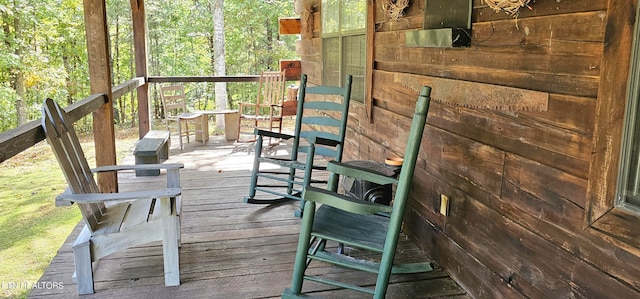 deck featuring covered porch