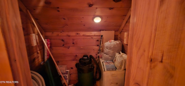 interior space featuring wooden ceiling