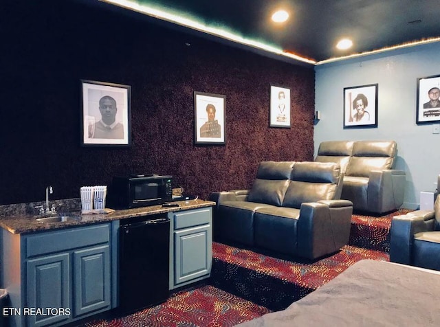 cinema featuring indoor wet bar