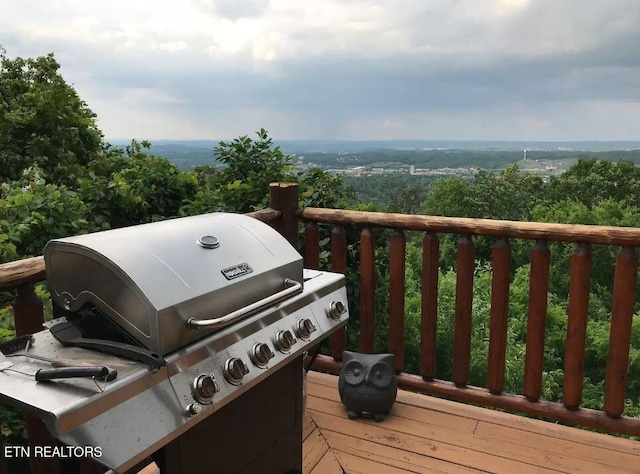 deck featuring area for grilling