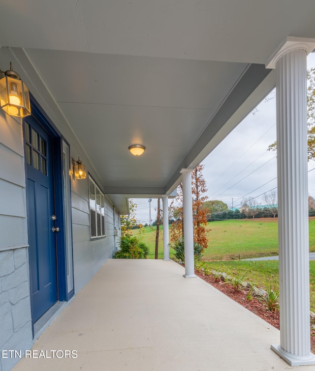 view of patio with covered porch