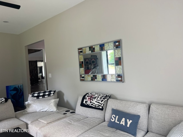 living room with hardwood / wood-style flooring