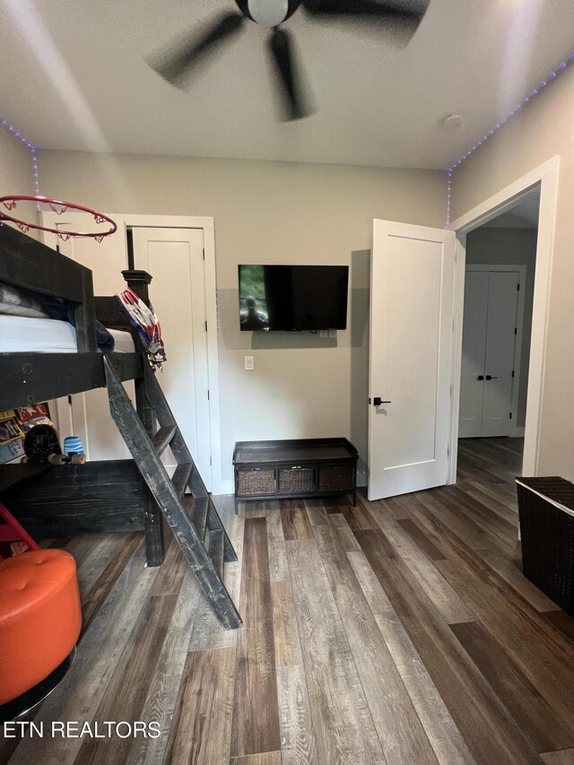 bedroom with wood-type flooring