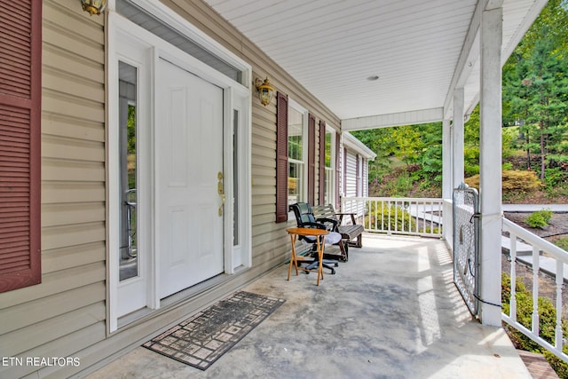 view of patio with a porch