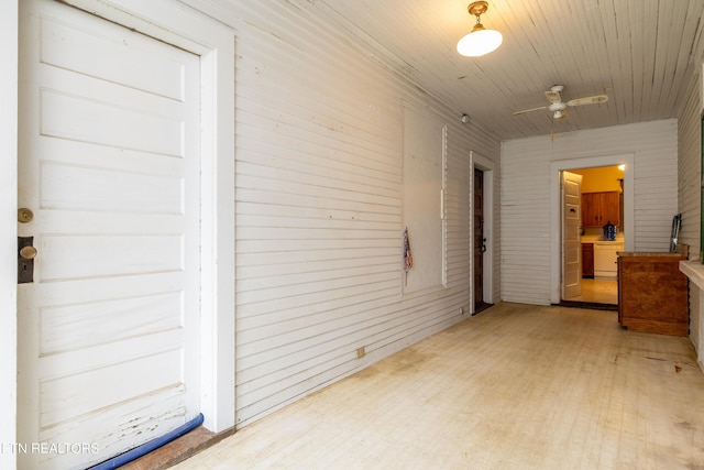 1227 N Main St, Sweetwater, TN 37874 - hall with wood ceiling and light wood-type flooring