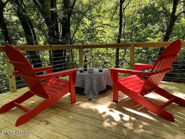 view of wooden deck