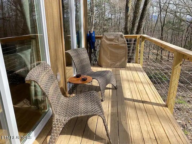 deck featuring area for grilling