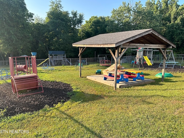 view of yard featuring a playground